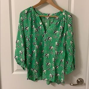 Crown and ivy blouse green with elephant design